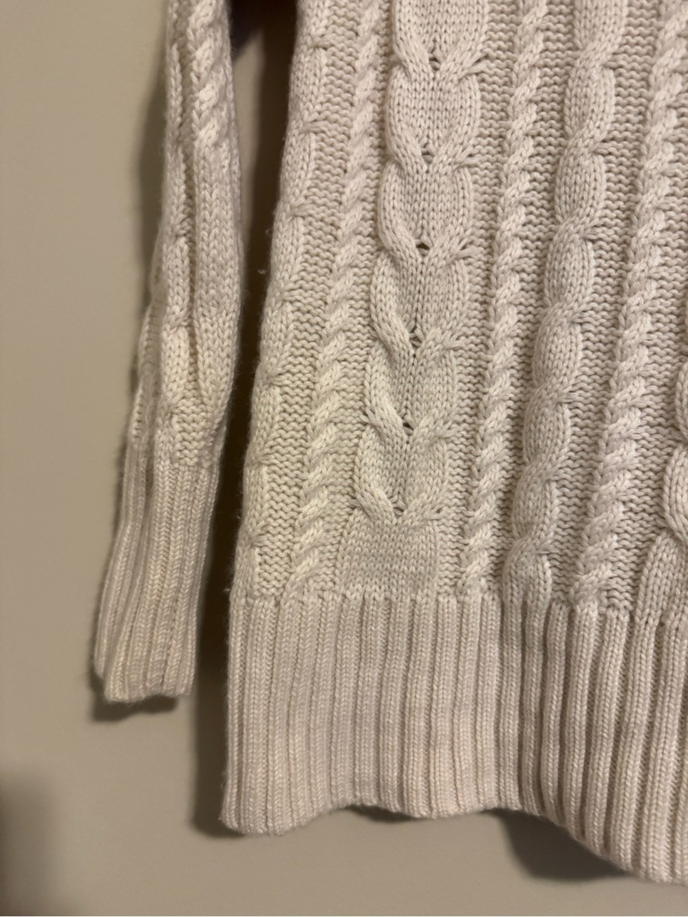 Banana Republic Cream/Off White Cable-Knit Turtleneck Sweater - Picture 6 of 8